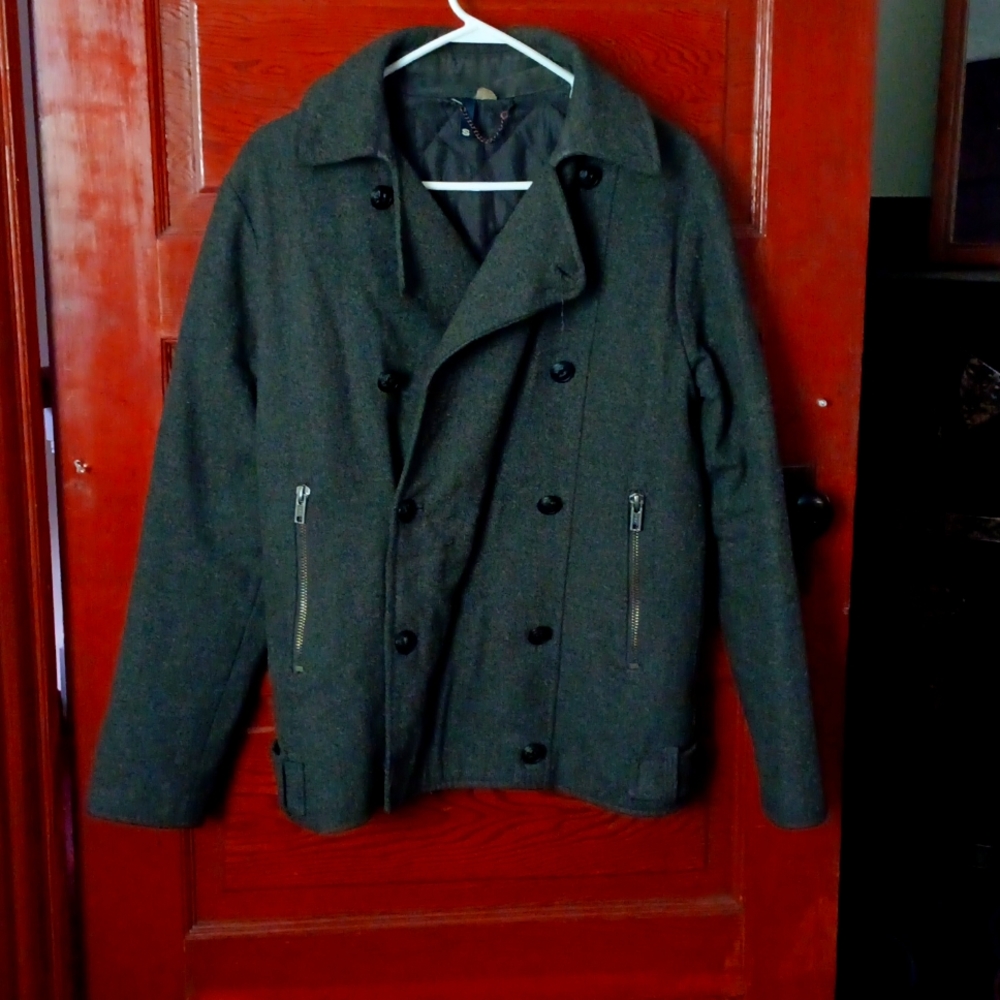 H&M p coat grey